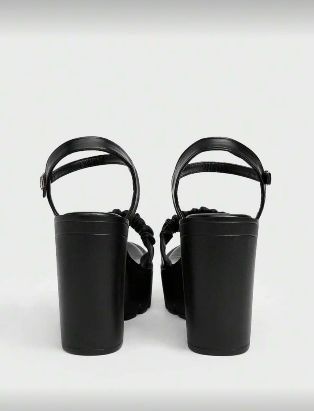 Black Platform Chunky Heel Sandals - photo 2