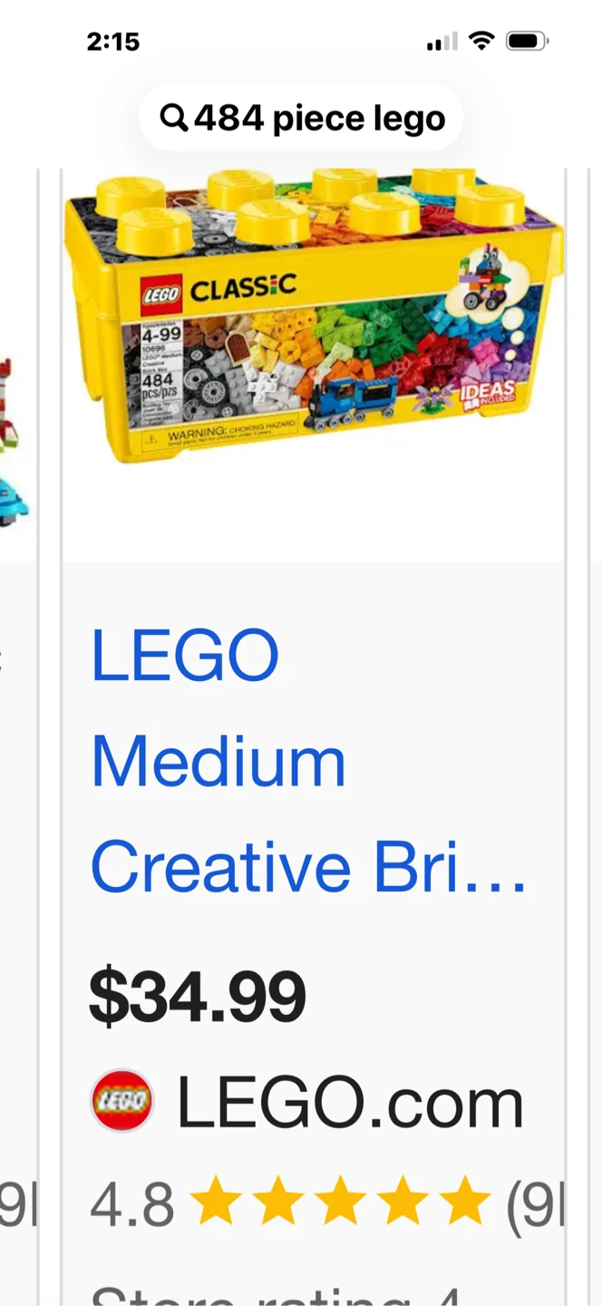 LEGO Classic Medium Brick Box 484 Pieces
