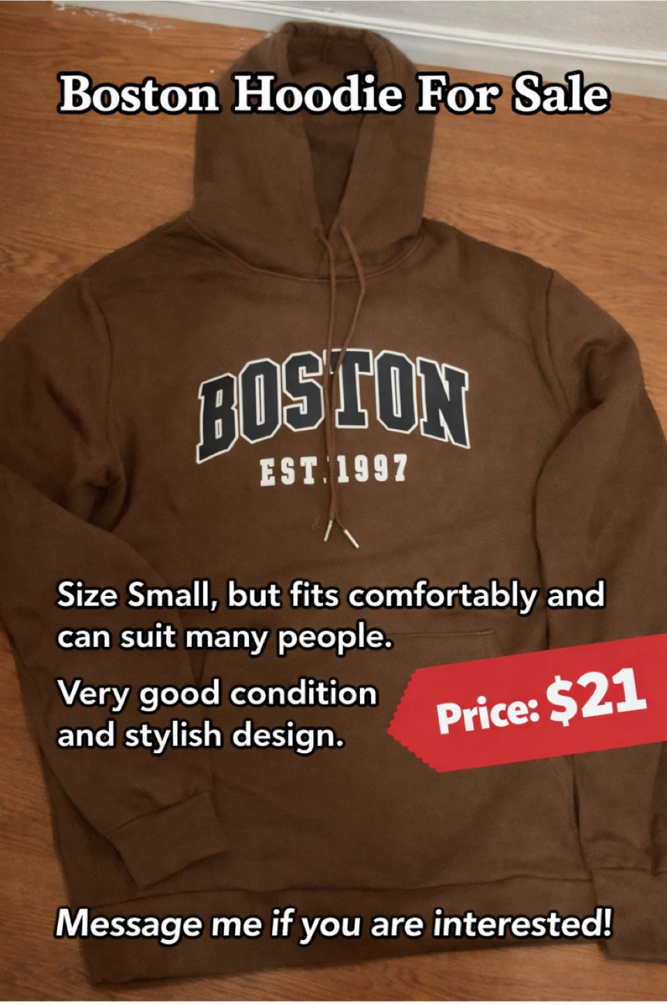 Brown Boston Hoodie EST 1997