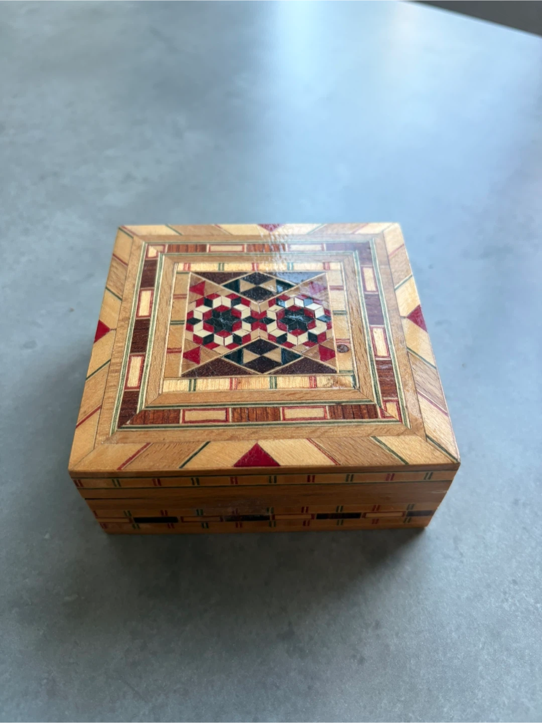 Beautiful Handmade Wooden Inlay Jewelry Box – Mosaic Pattern - photo 2