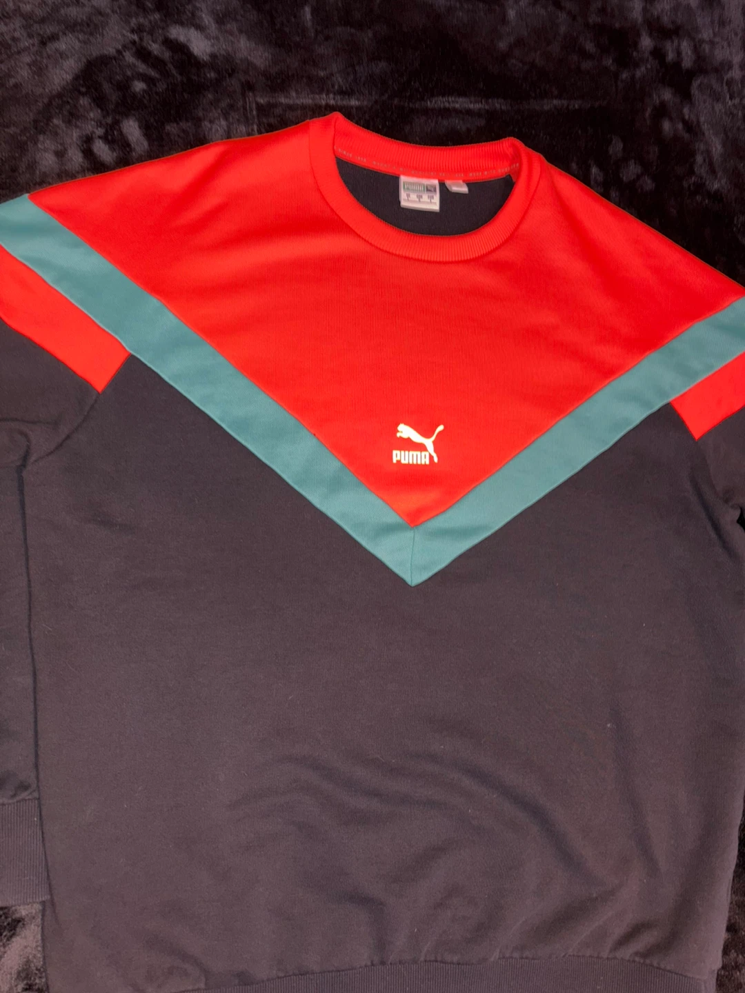 Puma Men's Large Colorblock Crewneck Sweatshirt