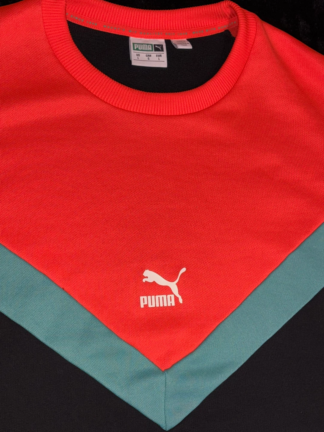 Puma Men's Large Colorblock Crewneck Sweatshirt - photo 2