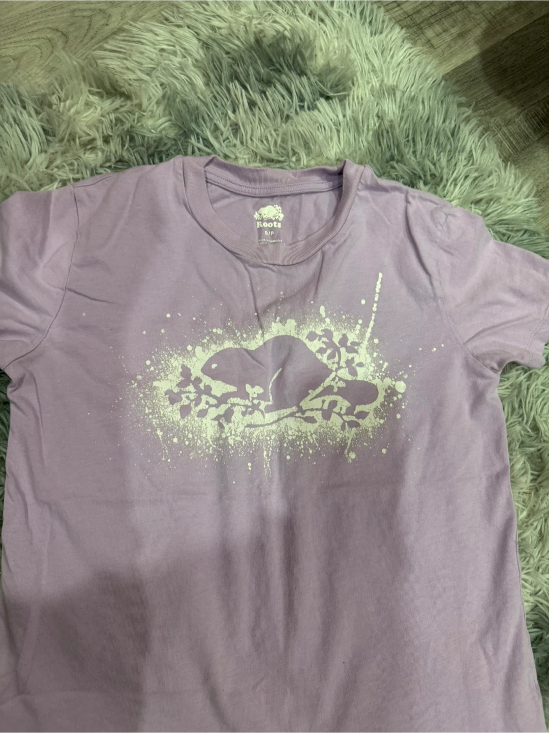 Roots T-Shirt - Lilac Beaver Graphic - Size S/P - photo 2