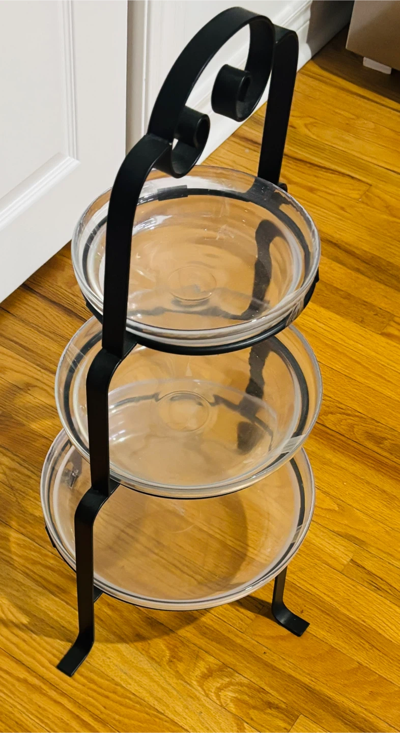3-Tier Glass Bowl Decorative Stand – 26” Tall - photo 3