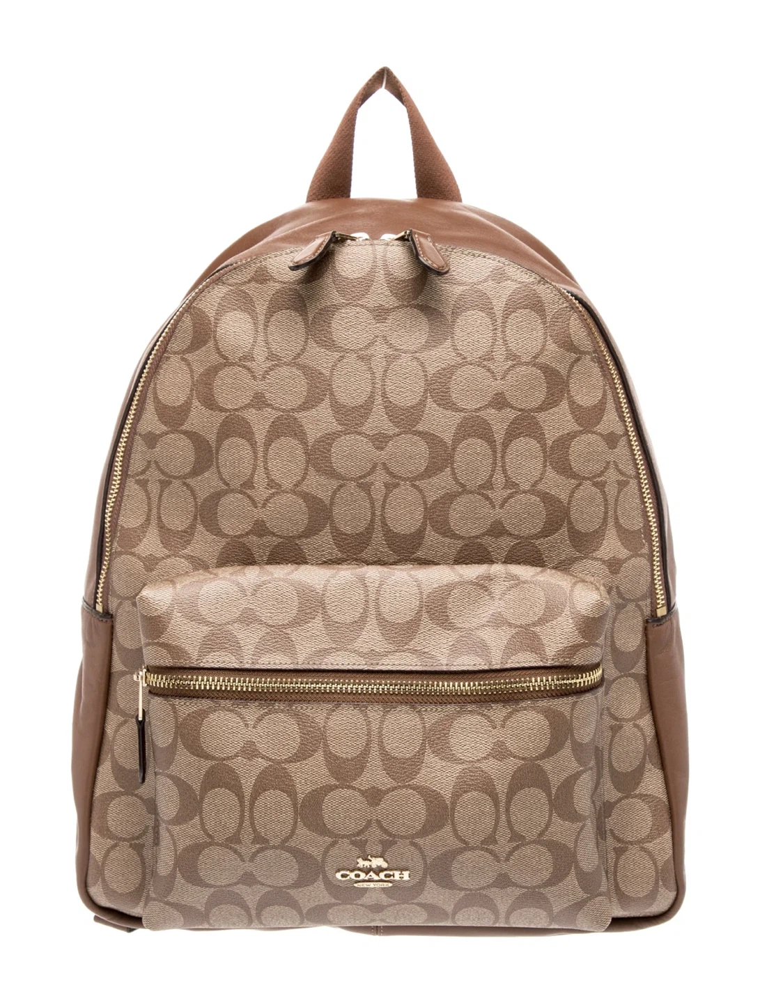Coach Signature Backpack Tan Leather