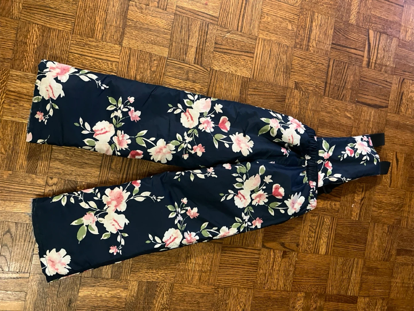 6T Girls Floral Snow Pants with Suspenders - photo 2