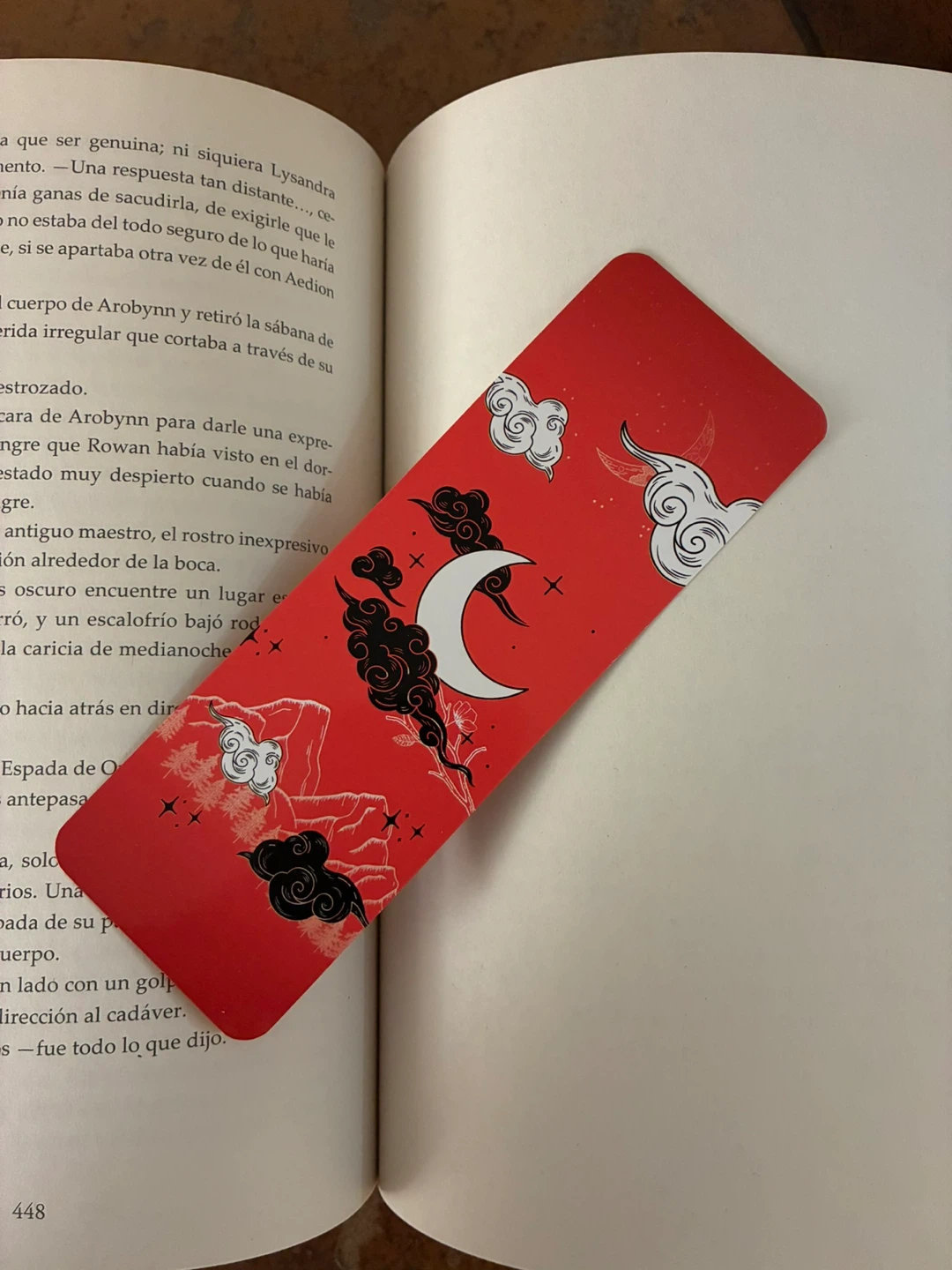 Red Celestial Moon Bookmark