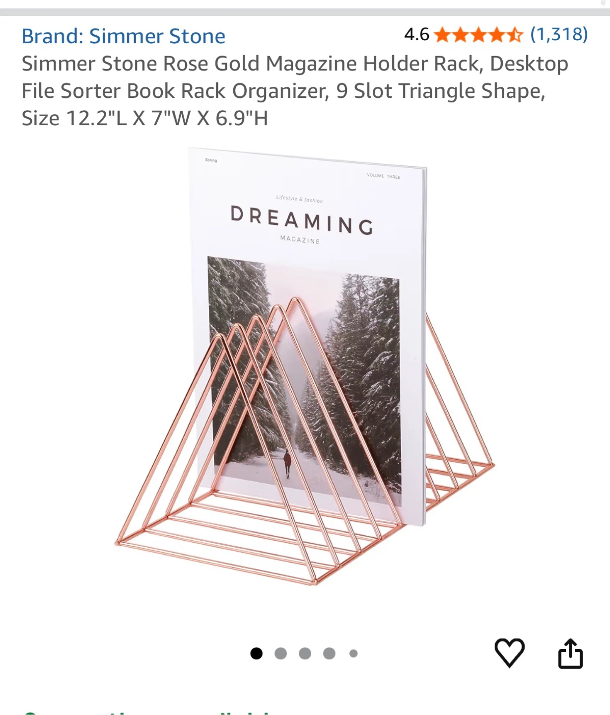 Rose Gold Wire Magazine File Holder - photo 2