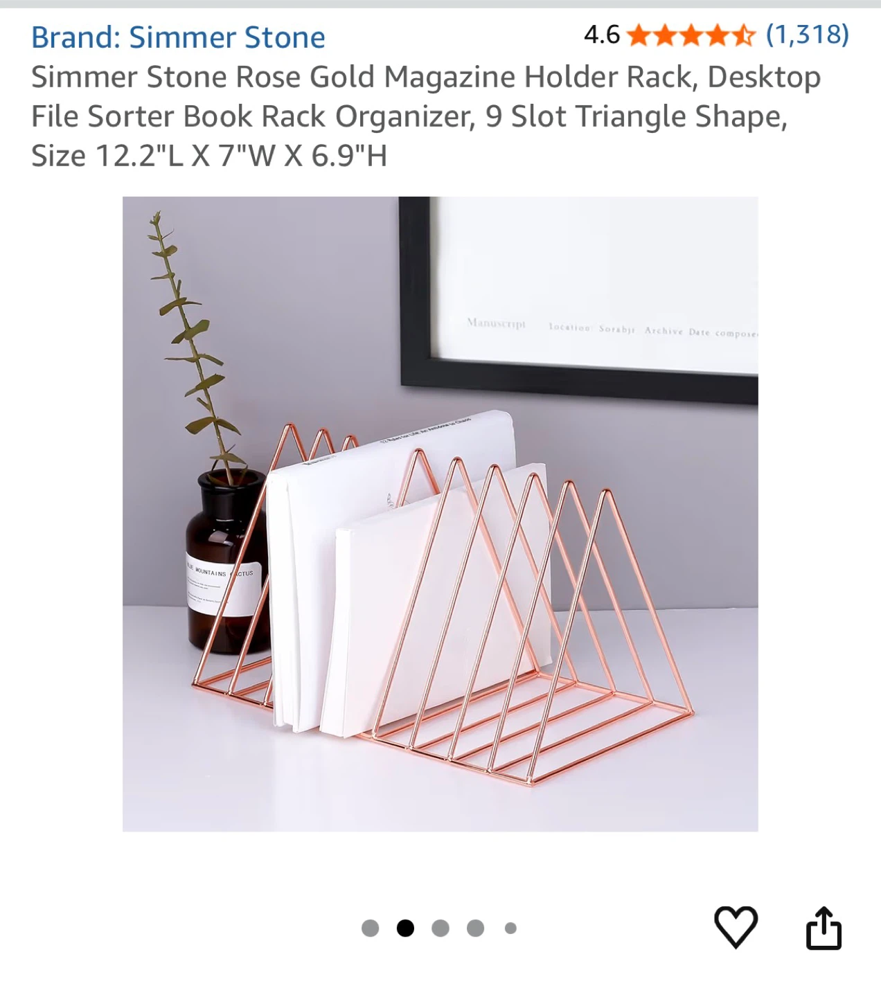 Rose Gold Wire Magazine File Holder - photo 5