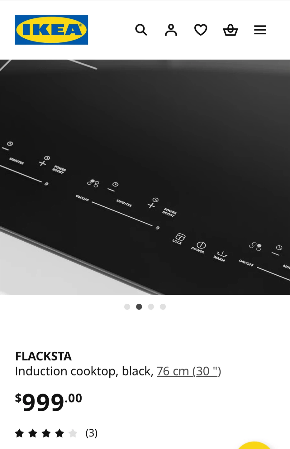 IKEA FLACKSTA Induction Cooktop - Black, 76 cm (30") - photo 3