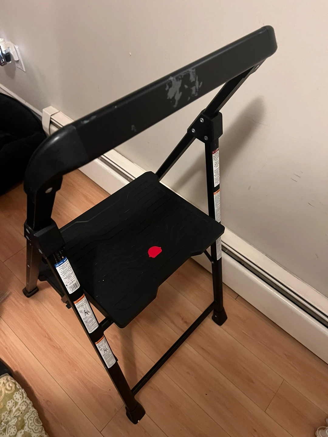 Black 2-Step Folding Step Stool