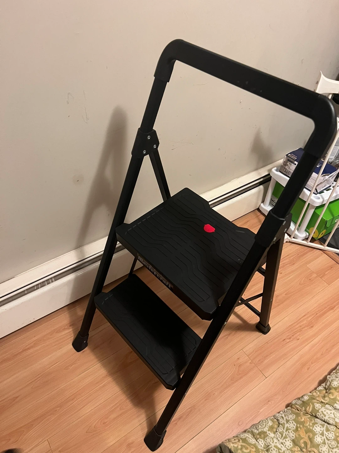 Black 2-Step Folding Step Stool - photo 2