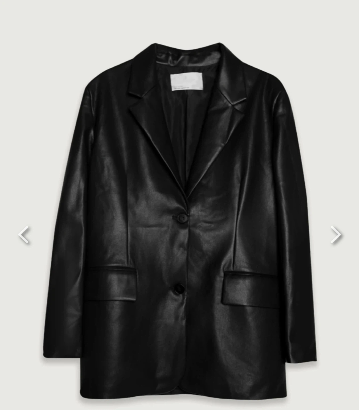 Oak + Fort Vegan Leather Blazer - Black L - photo 5