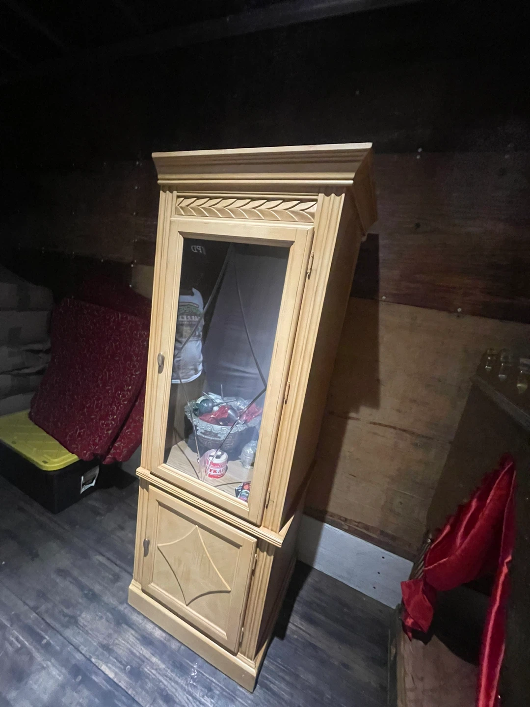 Light Wood Display Cabinet with Glass Door - photo 4