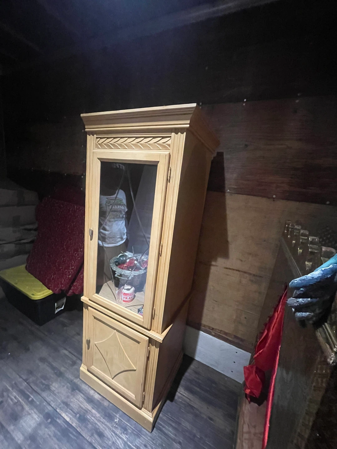 Light Wood Display Cabinet with Glass Door - photo 3