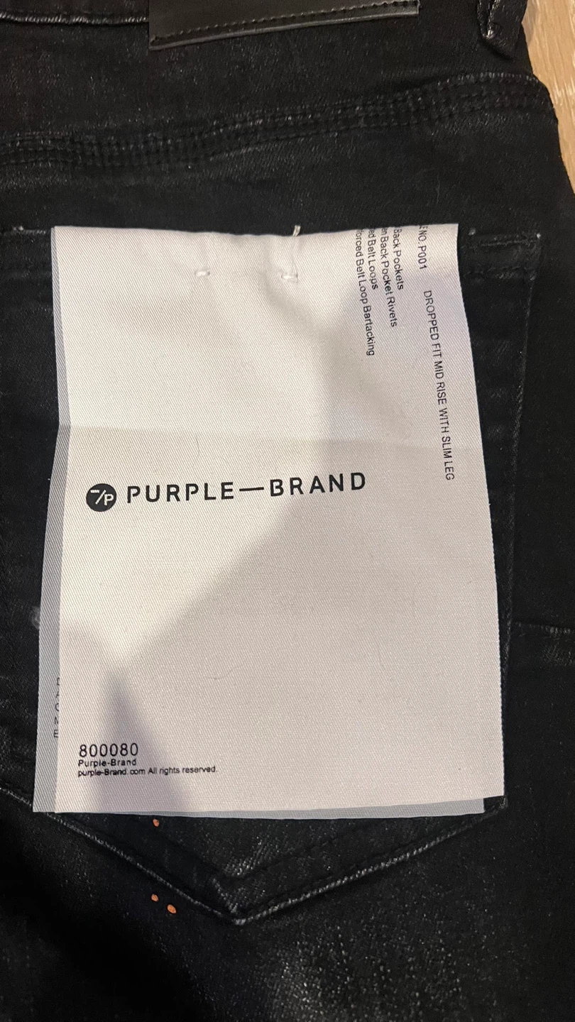 Purple Brand Black Distressed Paint Splatter Jeans Size 29 - photo 3