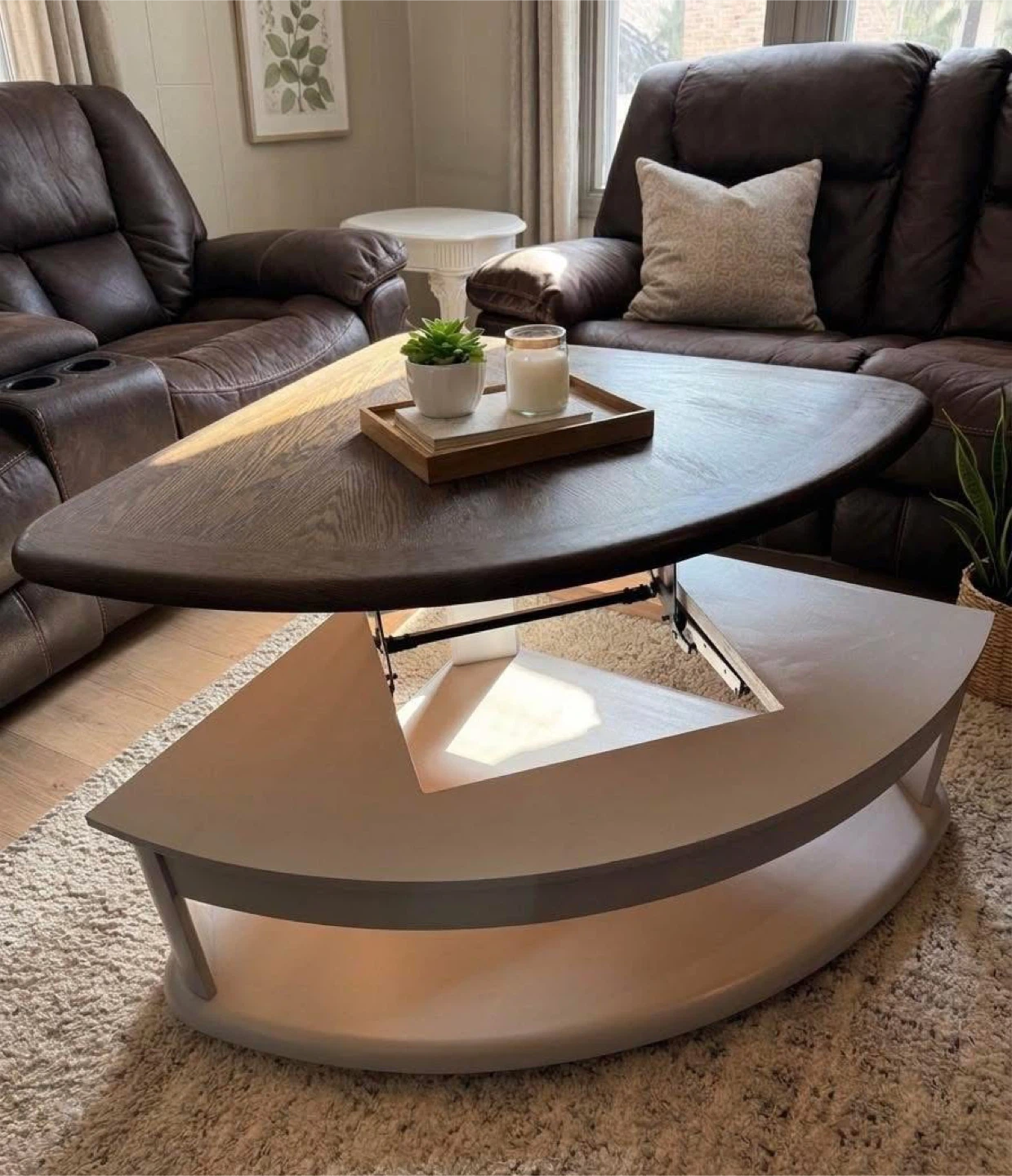 Unique Brown Wood Coffee Table