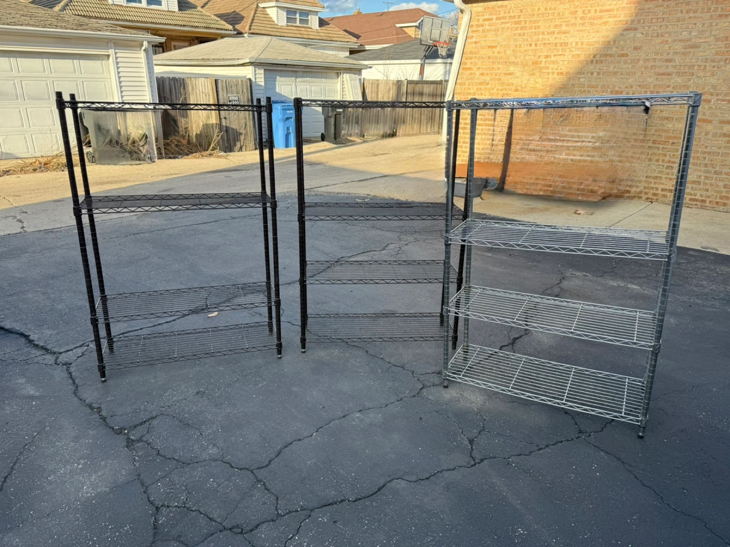 Wire Shelving Racks - 1Chrome, 2 Black $40.00 EACH OR BEST OFFER
