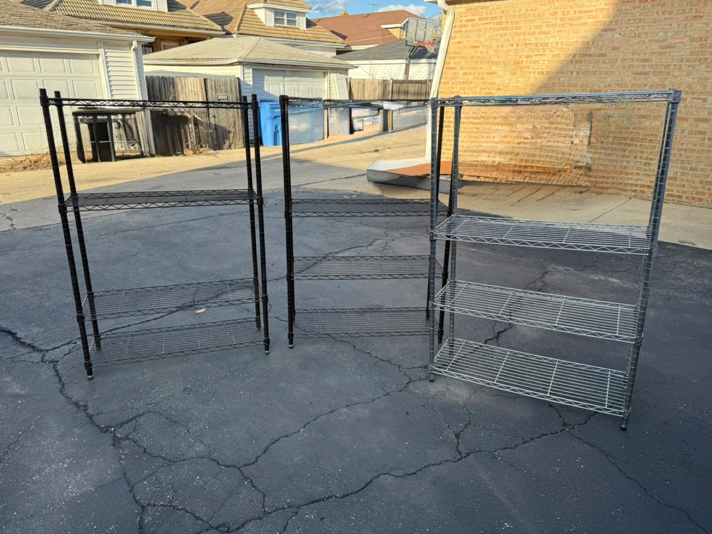 Wire Shelving Racks - 1Chrome, 2 Black $40.00 EACH OR BEST OFFER - photo 2