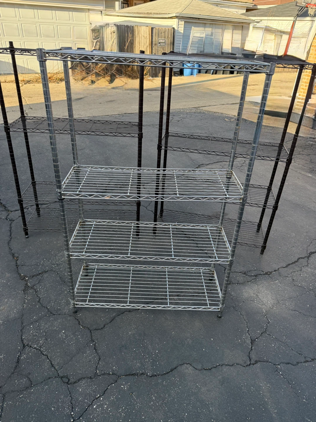 Wire Shelving Racks - 1Chrome, 2 Black $40.00 EACH OR BEST OFFER - photo 5