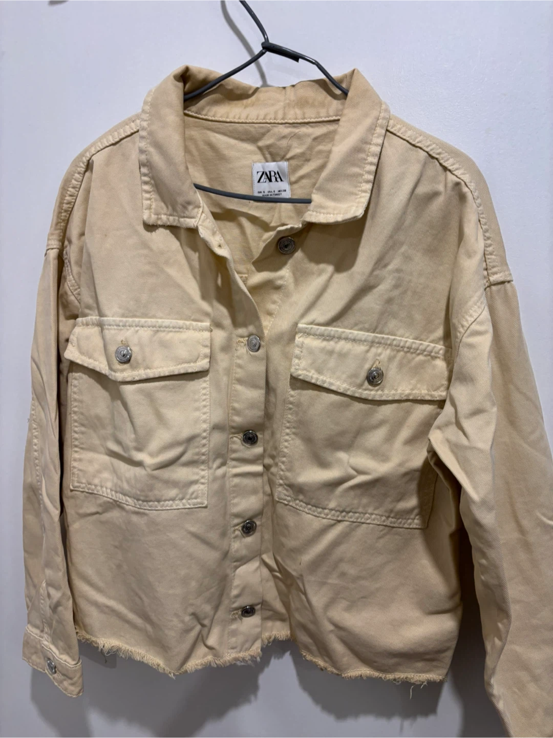 Zara Women's Beige Denim Jacket Size S - photo 2