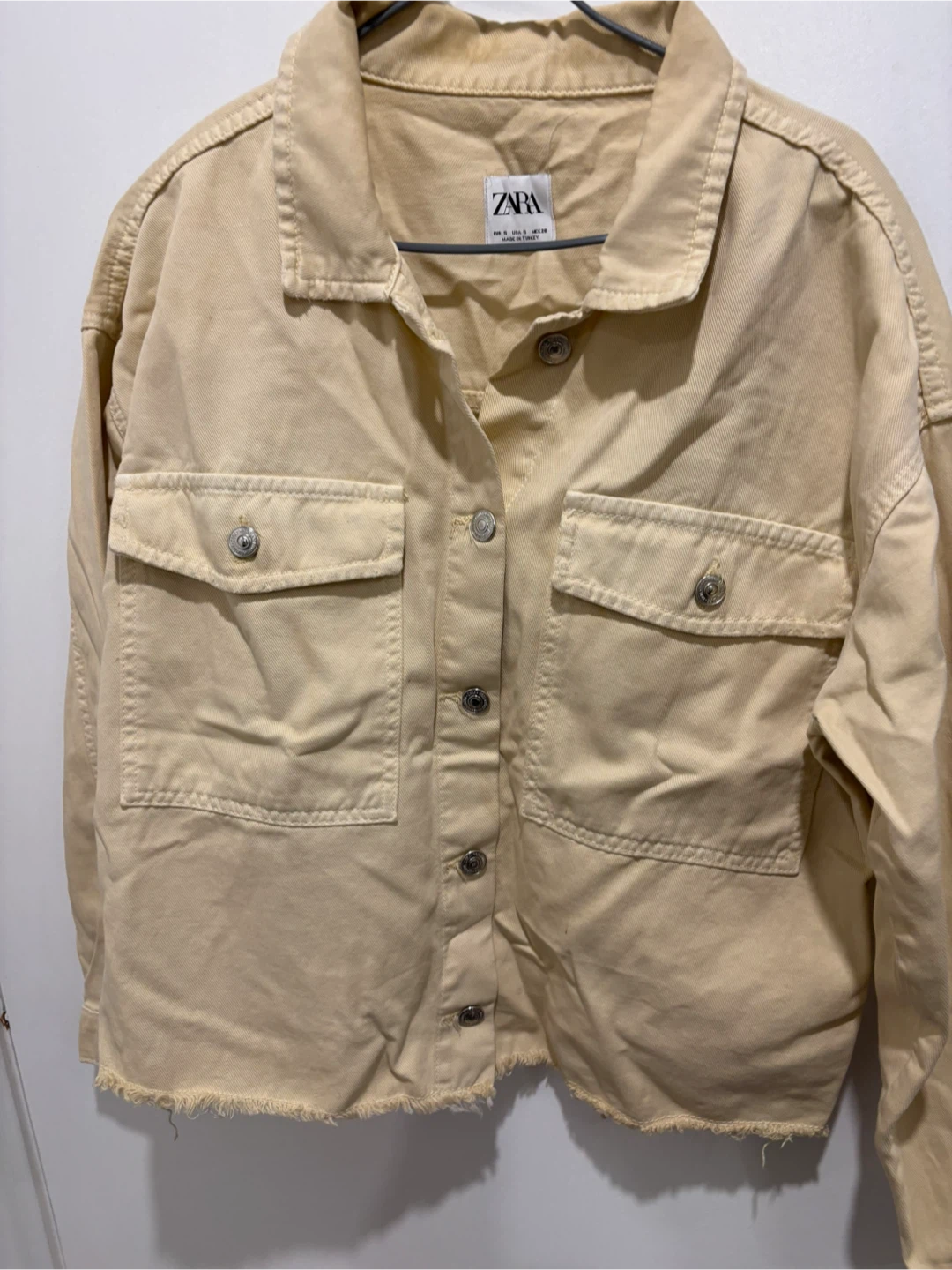 Zara Women's Beige Denim Jacket Size S - photo 4