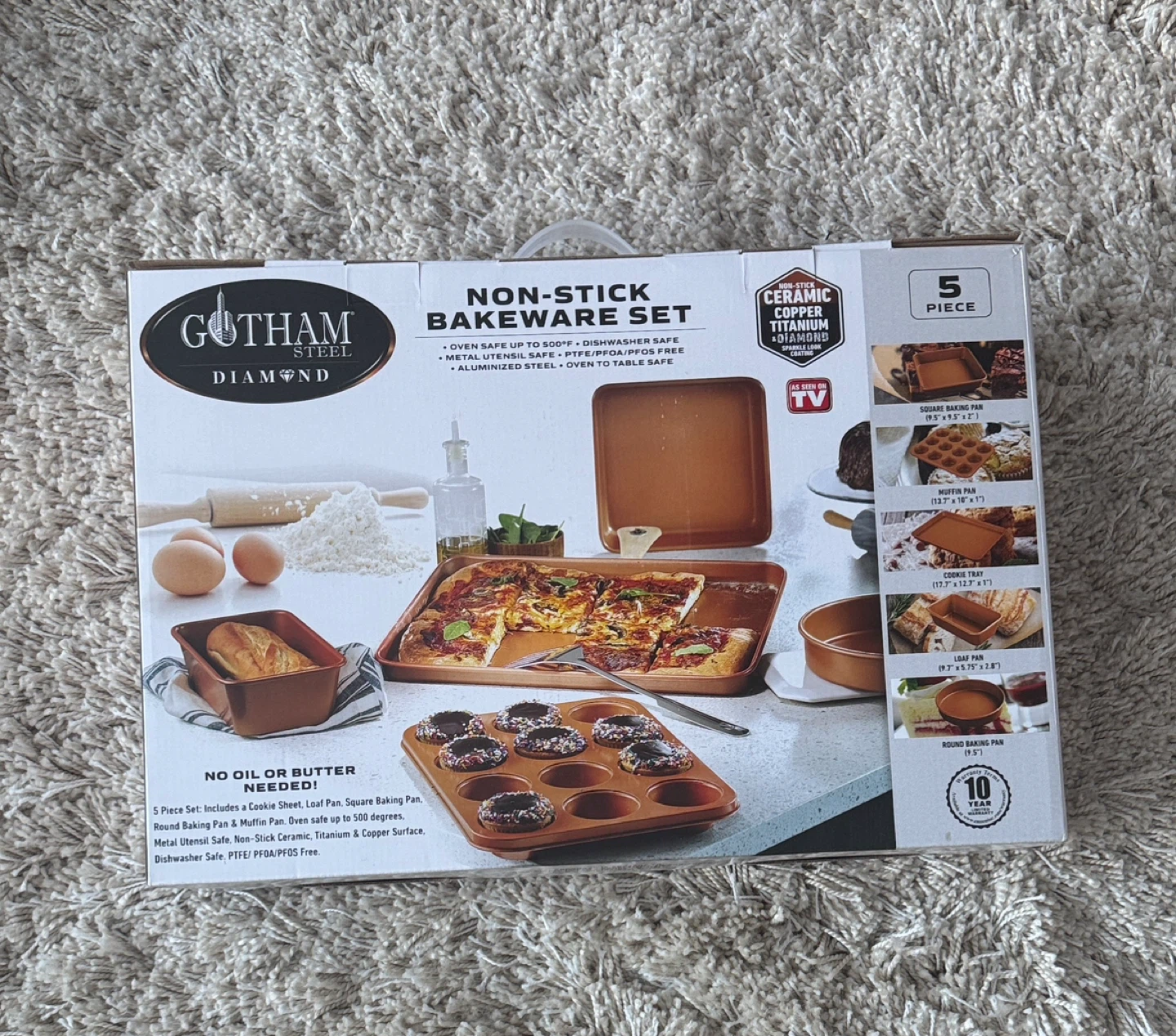 Gotham Steel Diamond Non-Stick 5-Piece Bakeware Set
