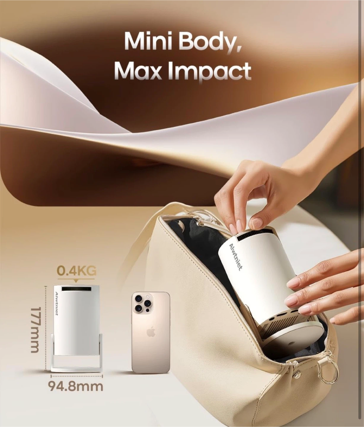 Alwtniet Mini Projector - 177mm, 0.4kg - photo 3