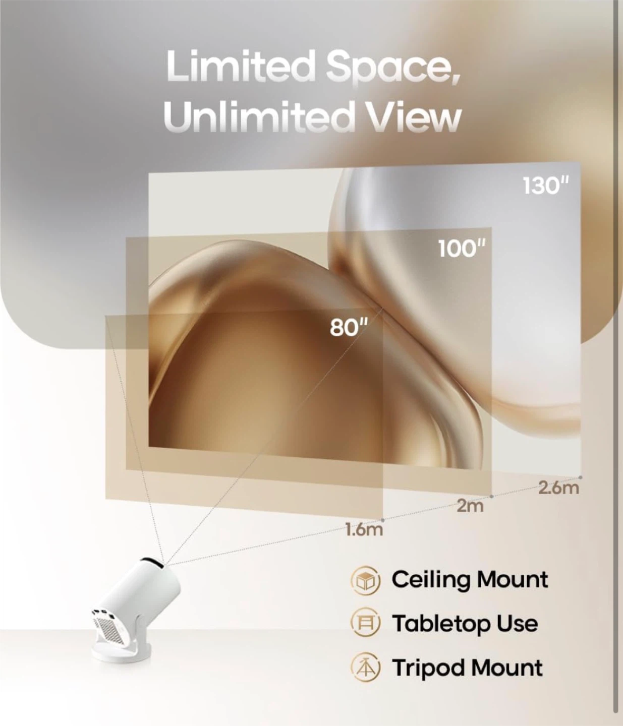 Alwtniet Mini Projector - 177mm, 0.4kg - photo 5