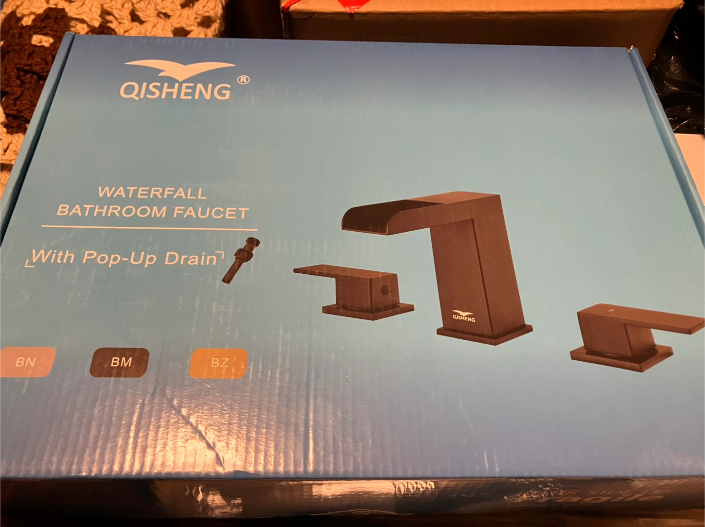 Qisheng Waterfall Bathroom Faucet with Pop-Up Drain