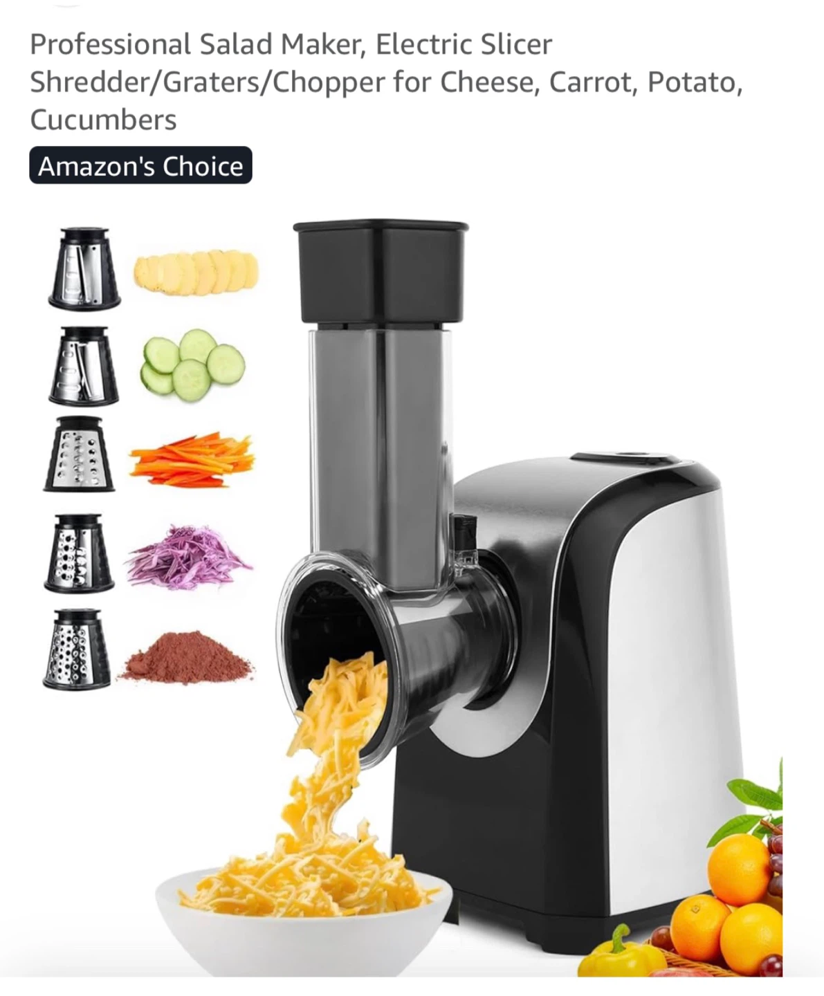 Electric Salad Maker Shredder Grater Chopper - photo 2
