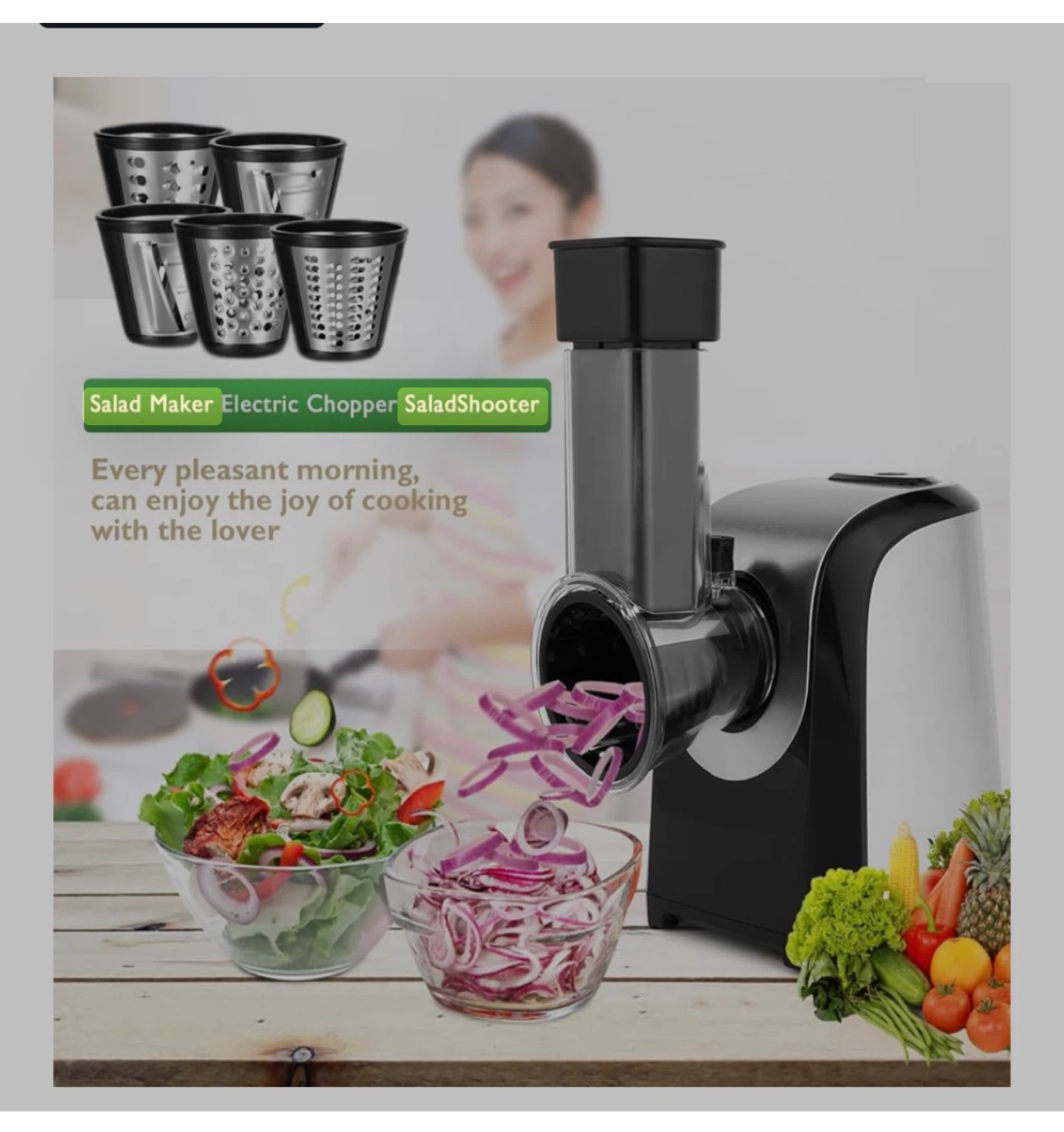 Electric Salad Maker Shredder Grater Chopper