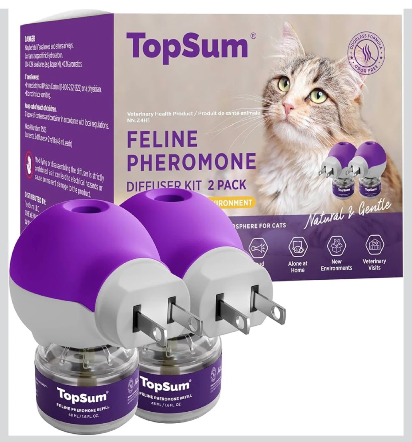 TopSum Feline Pheromone Diffuser Kit 2 Pack
