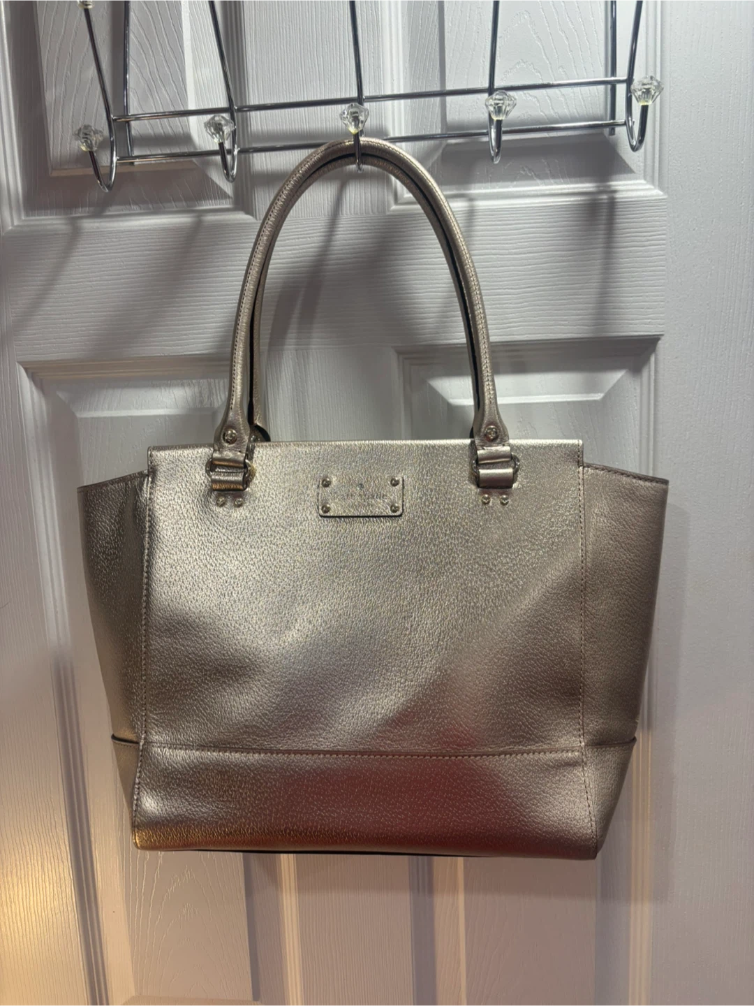 Kate Spade New York Gold Metallic Leather Tote Handbag - photo 4