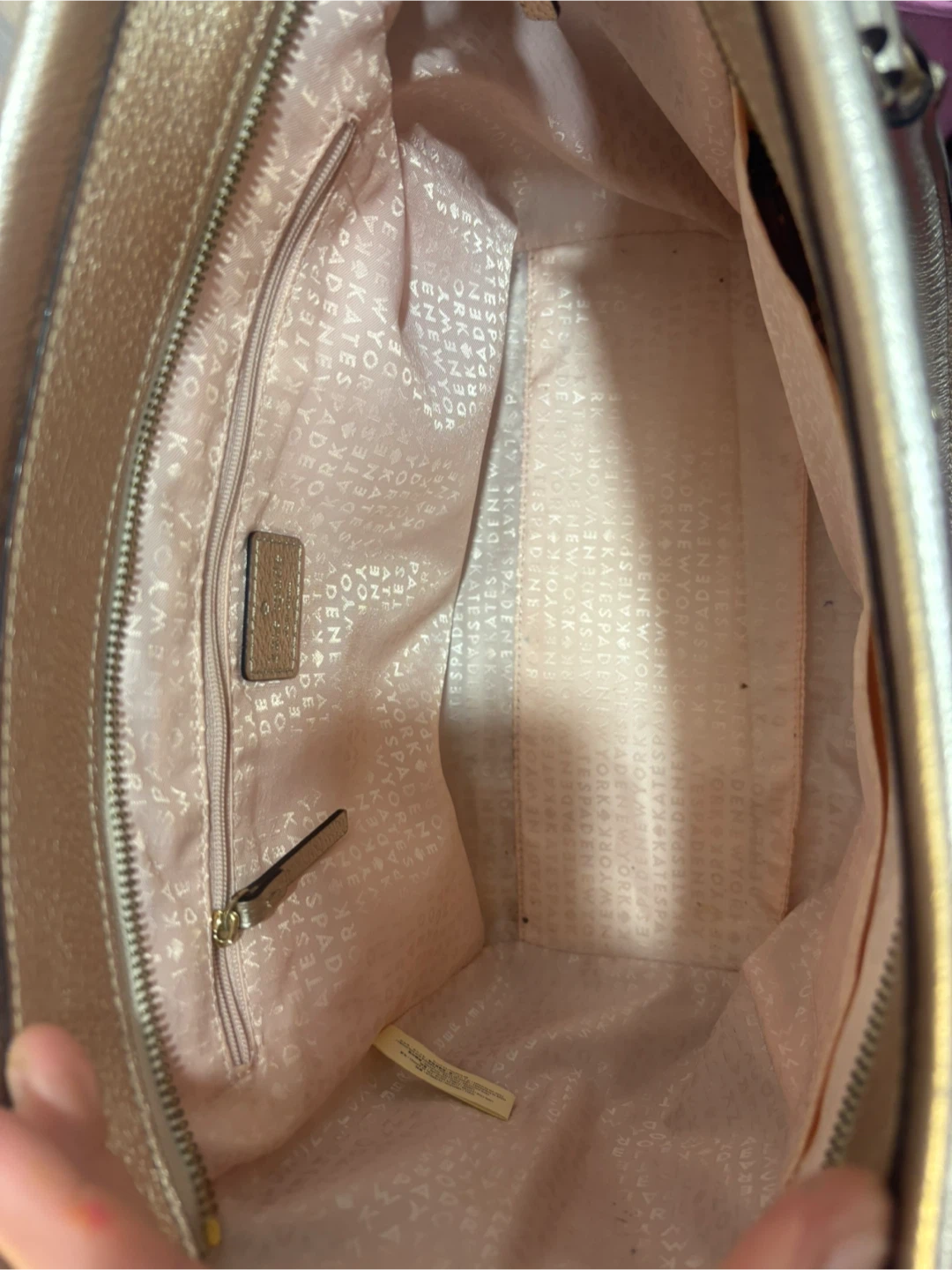 Kate Spade New York Gold Metallic Leather Tote Handbag - photo 3