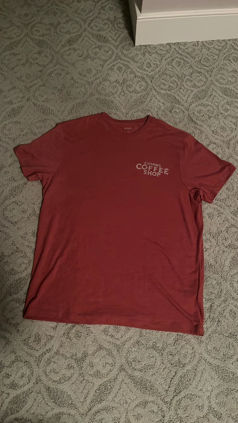 J.Crew "Corner Coffee Shop" T-Shirt - Red - Size L