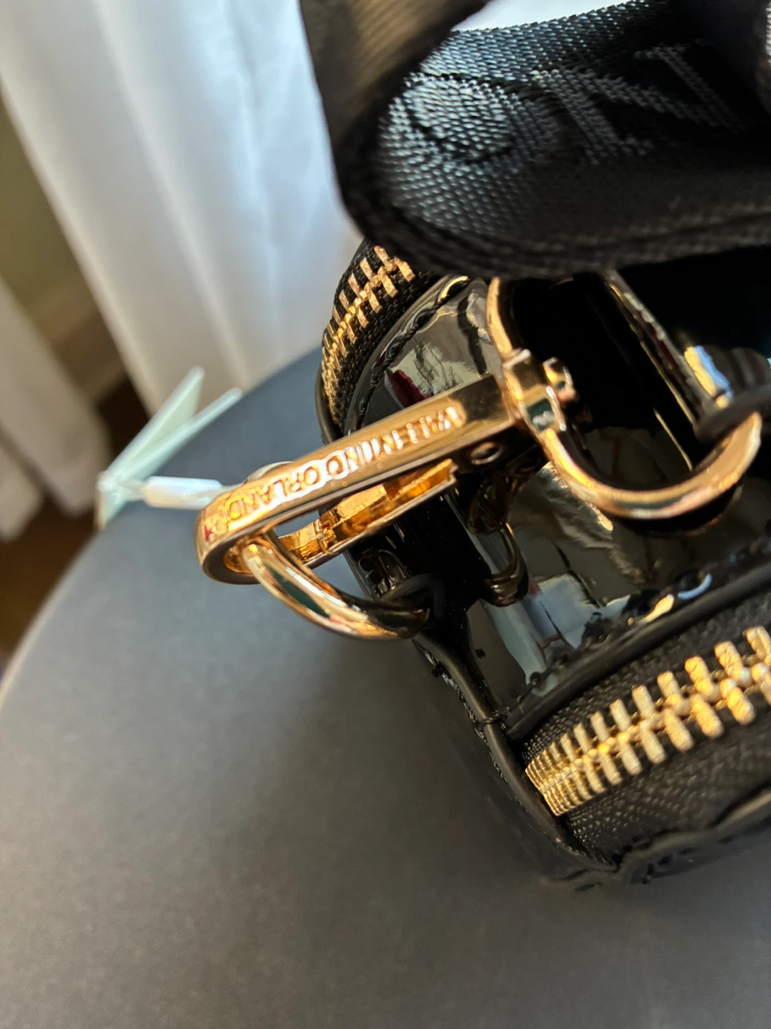 Valentino Orlandi Black Patent Studded Camera Bag - photo 5