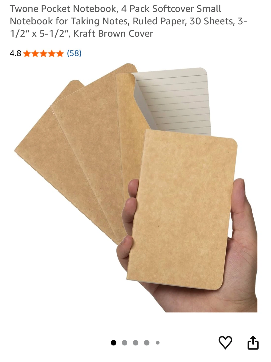 3 Small Kraft Pocket Notebooks – New