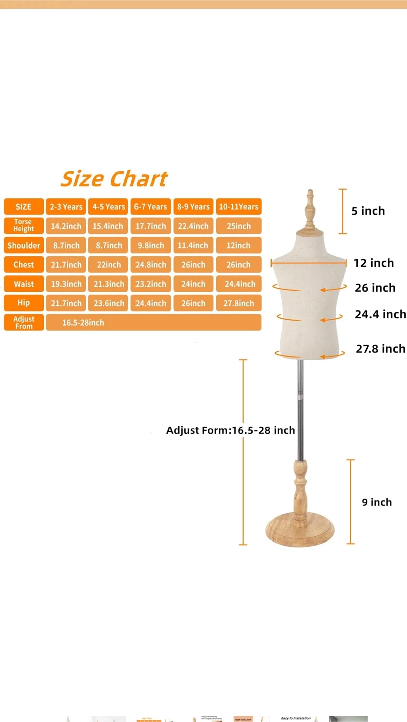 SHAREWIN Kids Mannequin Dress Form 10-11 Years Old - photo 4