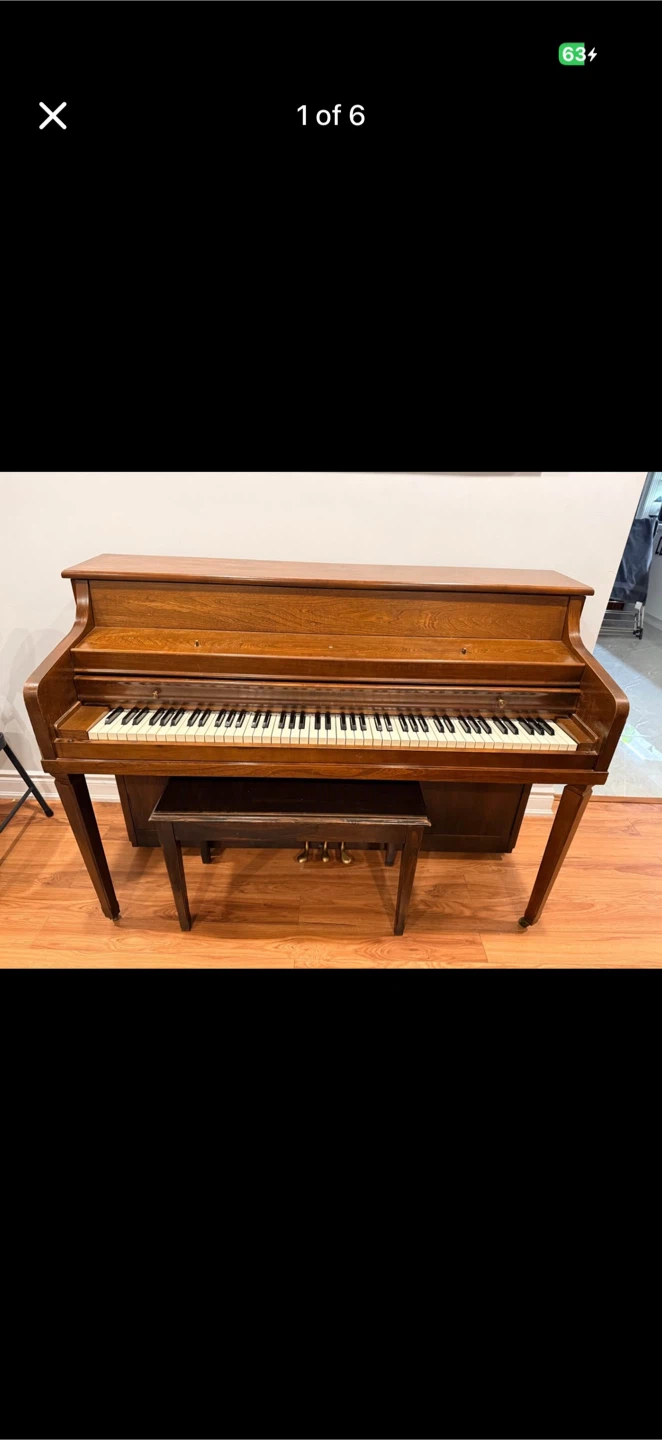 Upright Piano with Bench - photo 2