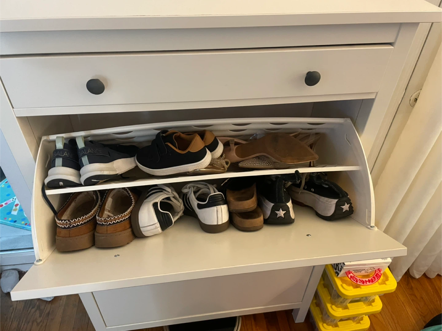 White Shoe Cabinet with 2 Drawers - photo 4