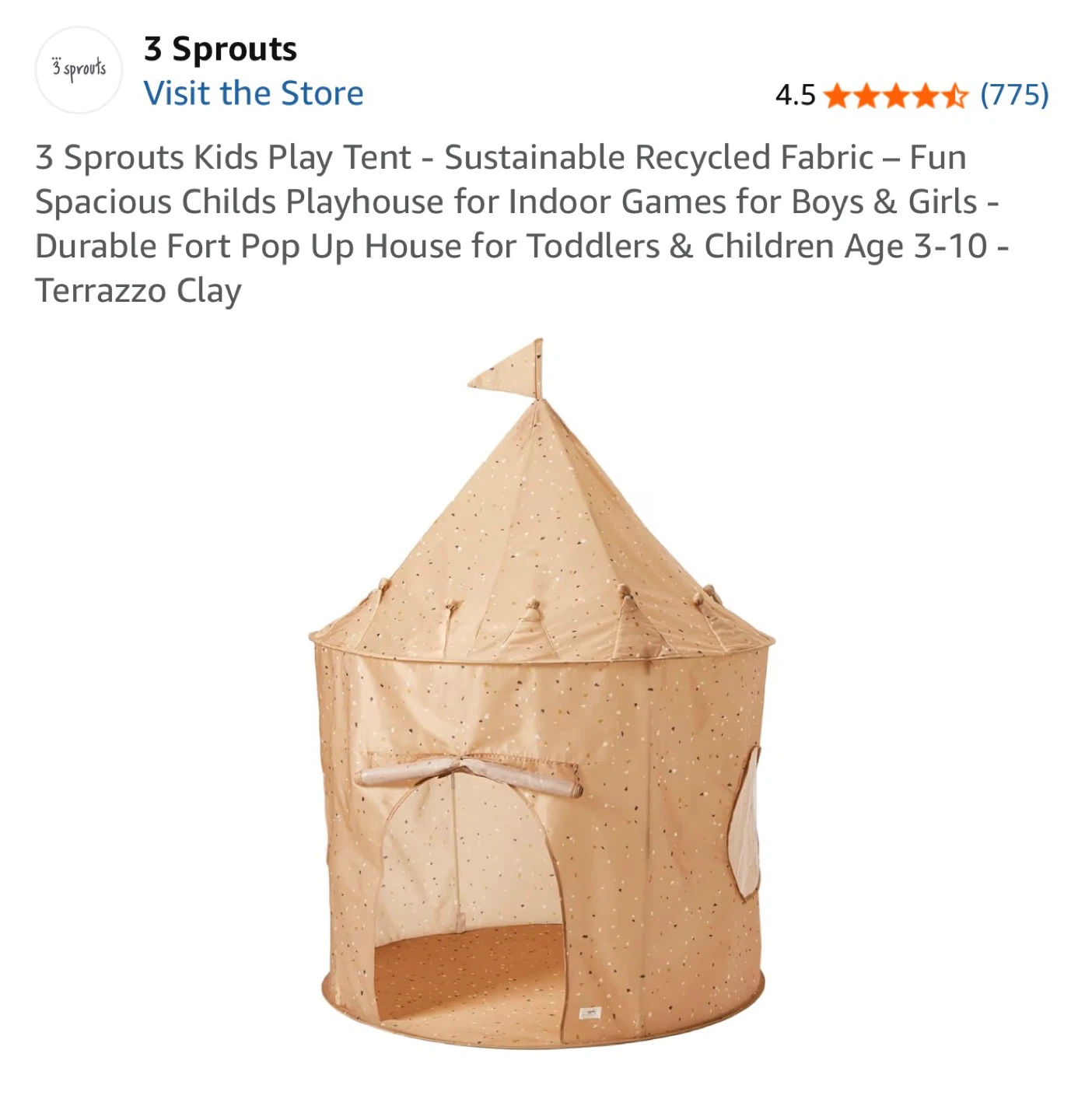 Kids Play Tent – 3 Sprouts Princess Castle (Like New) - photo 3