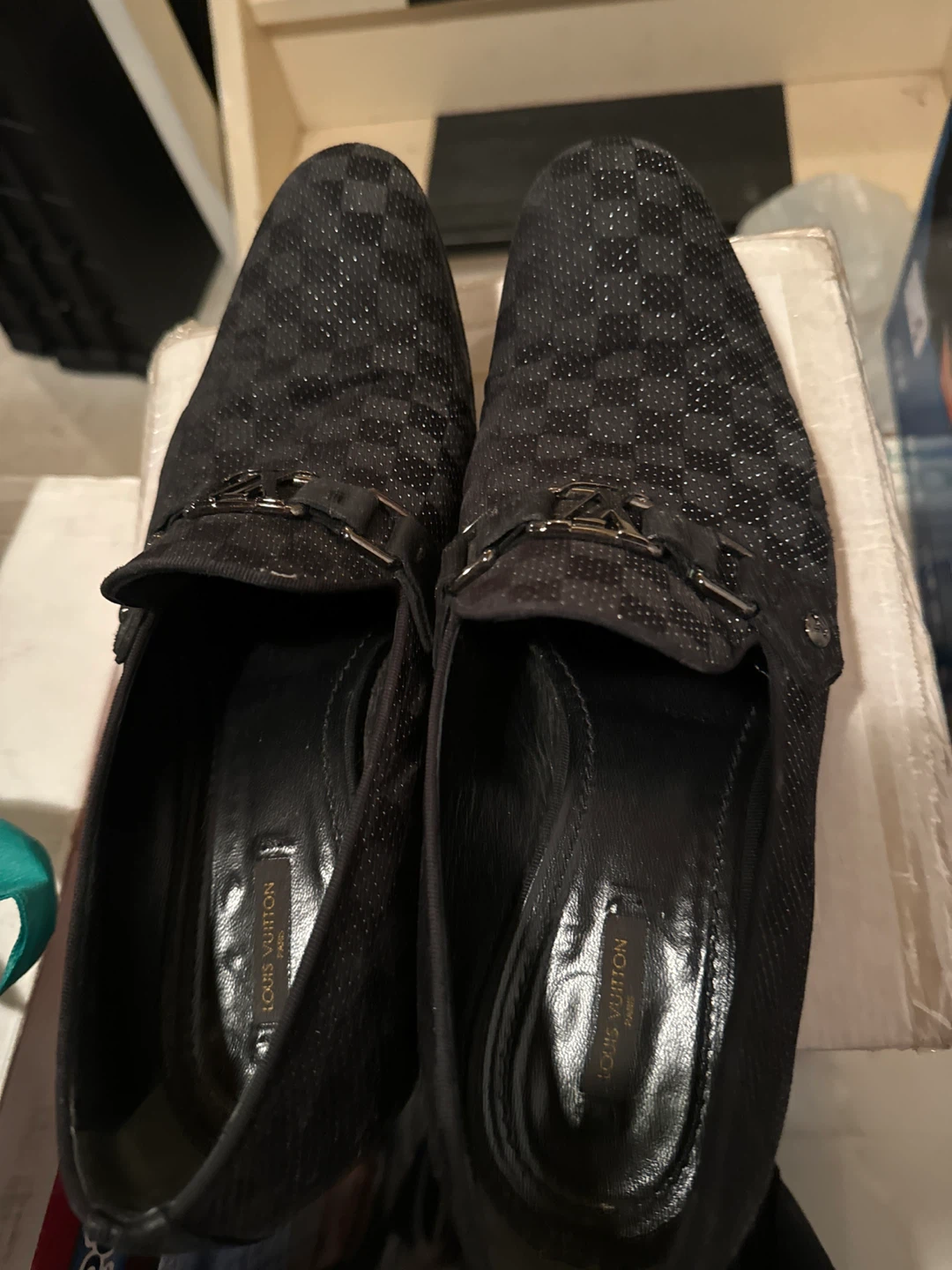 Louis Vuitton Men's Black Monogram Loafers