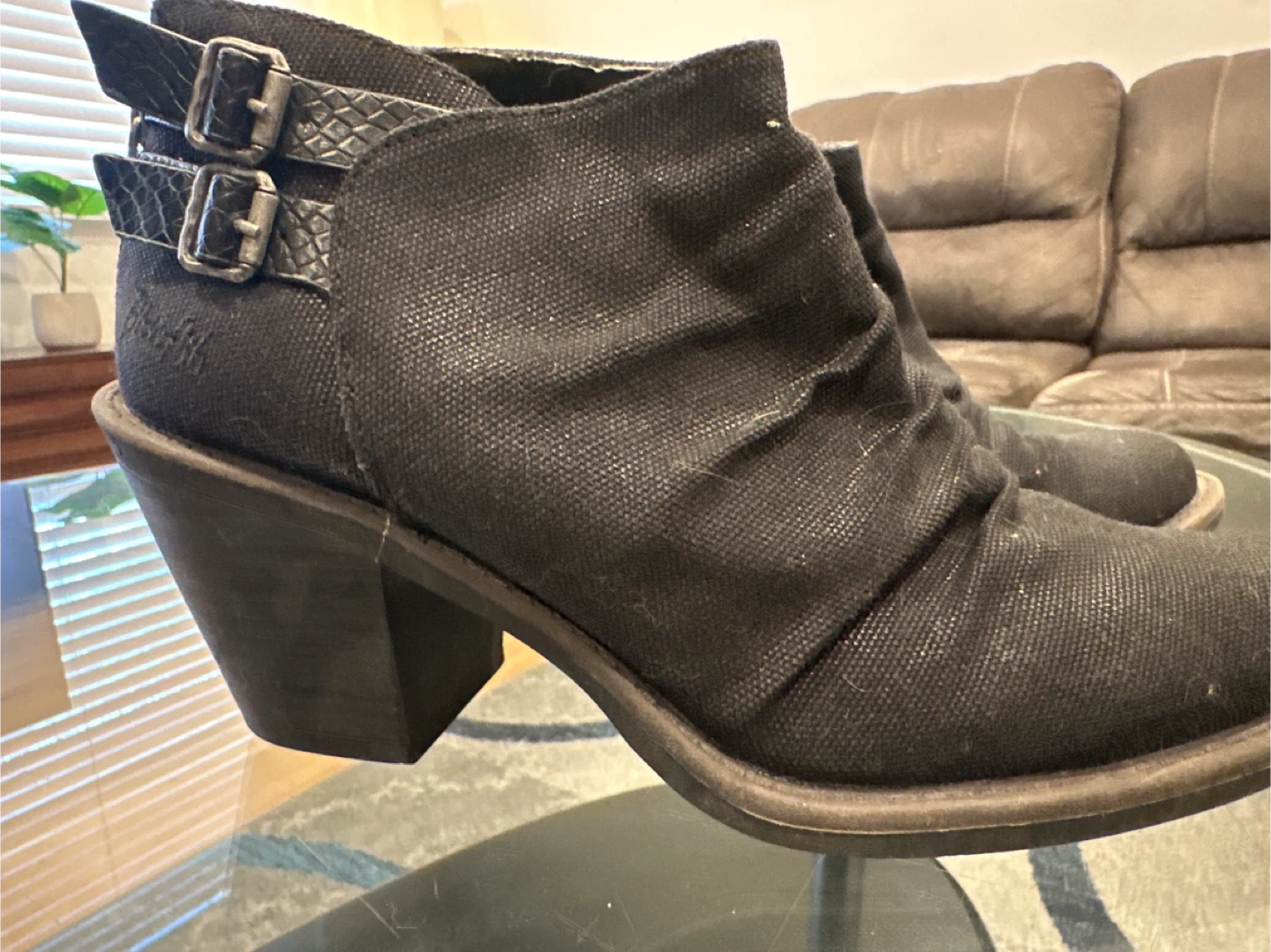 Black Canvas Ankle Boots - photo 2