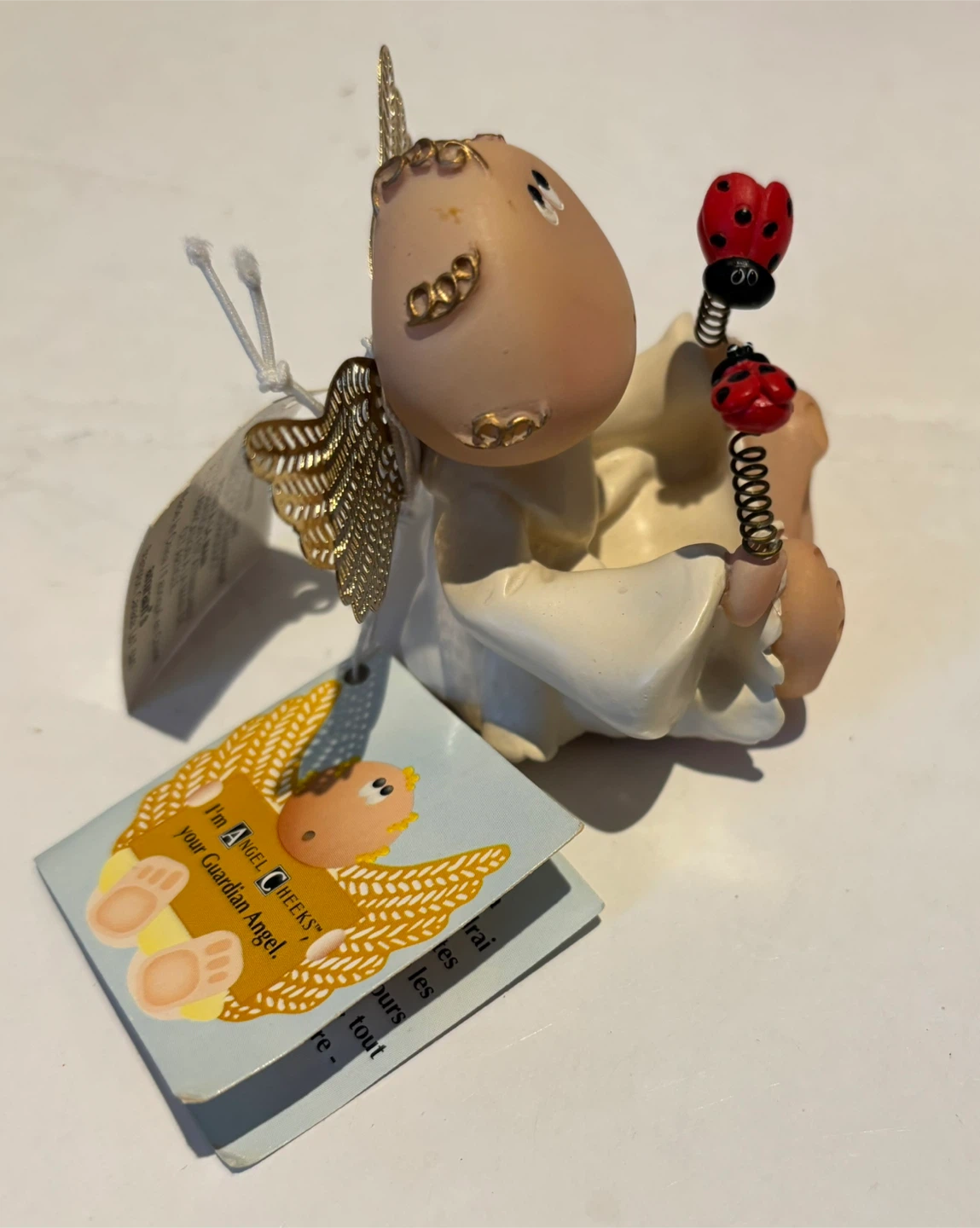 Russ Angel Cheeks figurine with ladybugs - photo 3