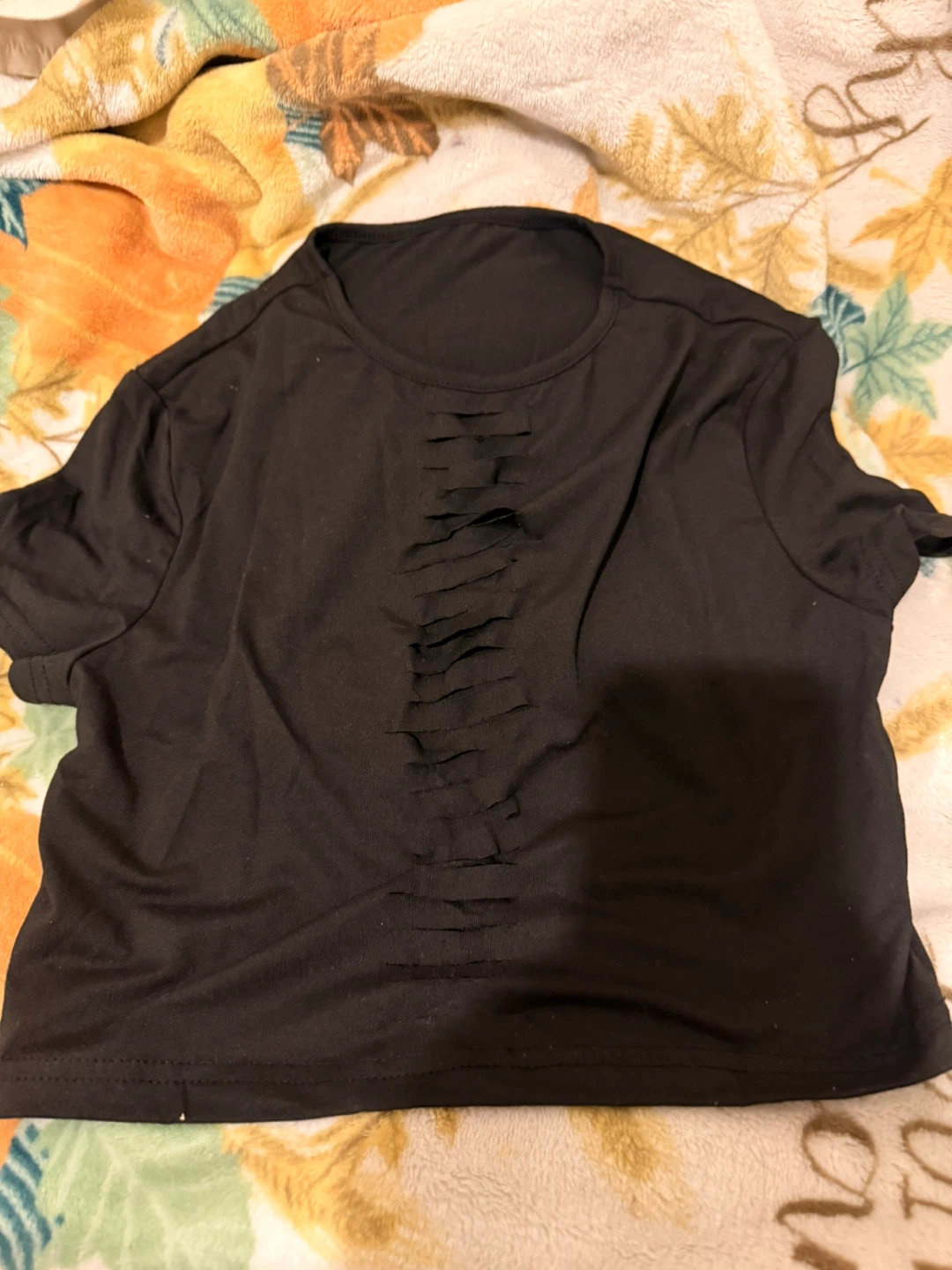 Black Cutout T-Shirt - photo 2