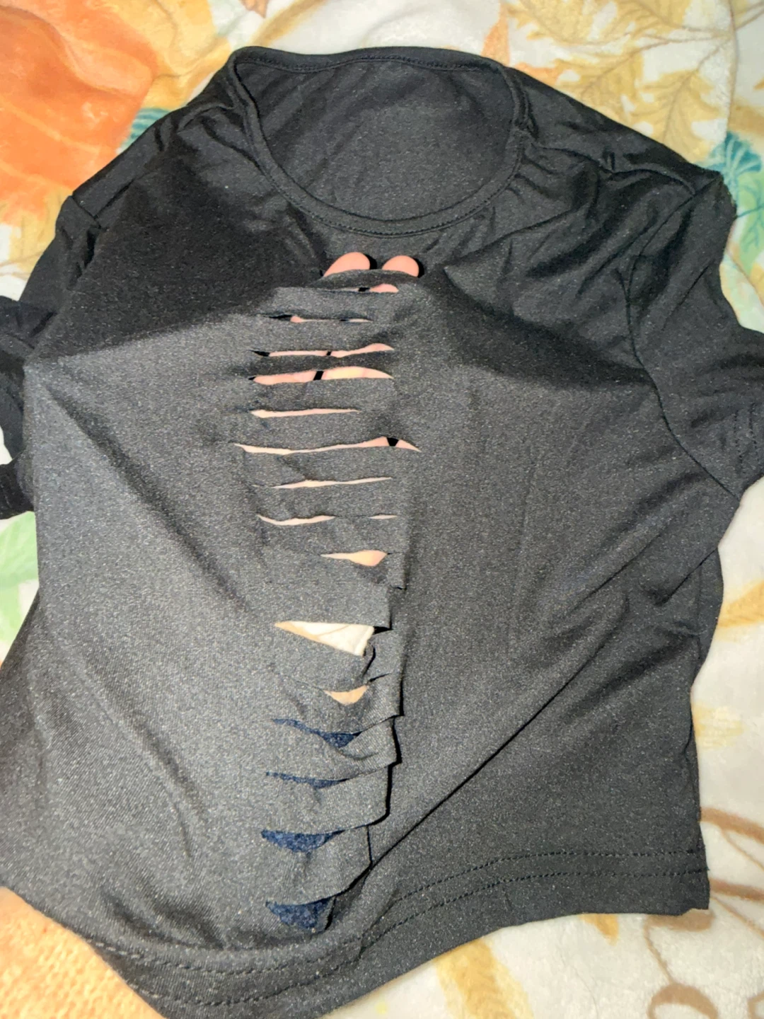 Black Cutout T-Shirt
