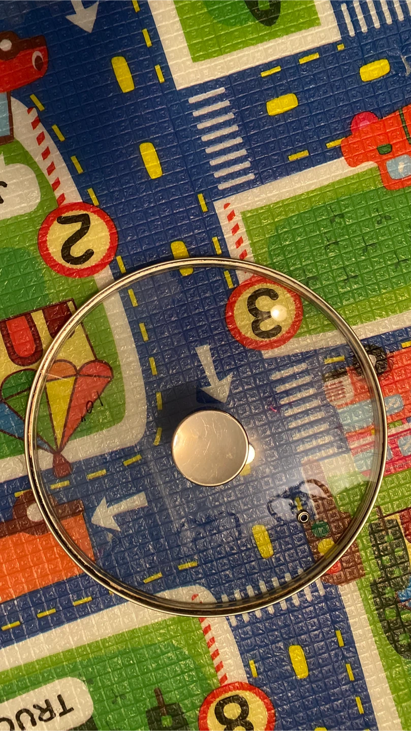 Glass Pot Lid with Stainless Steel Rim