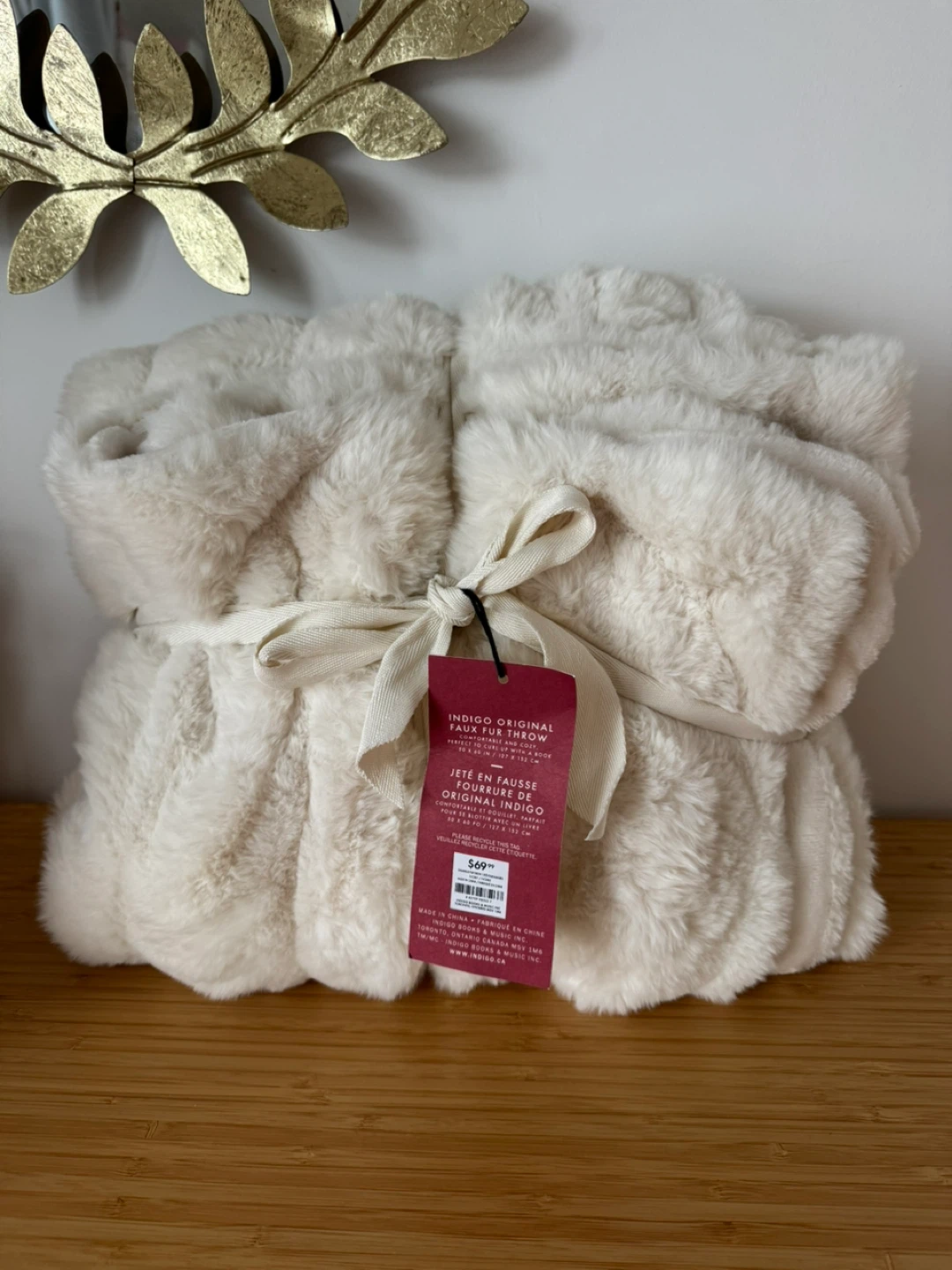 Indigo Original Faux Fur Throw Blanket - Cream - photo 2