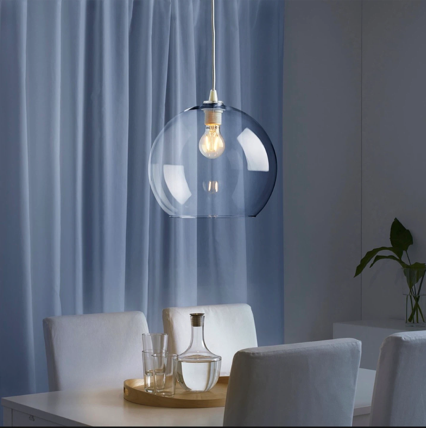 Ikea Jakobsbyn Clear Glass Pendant Light